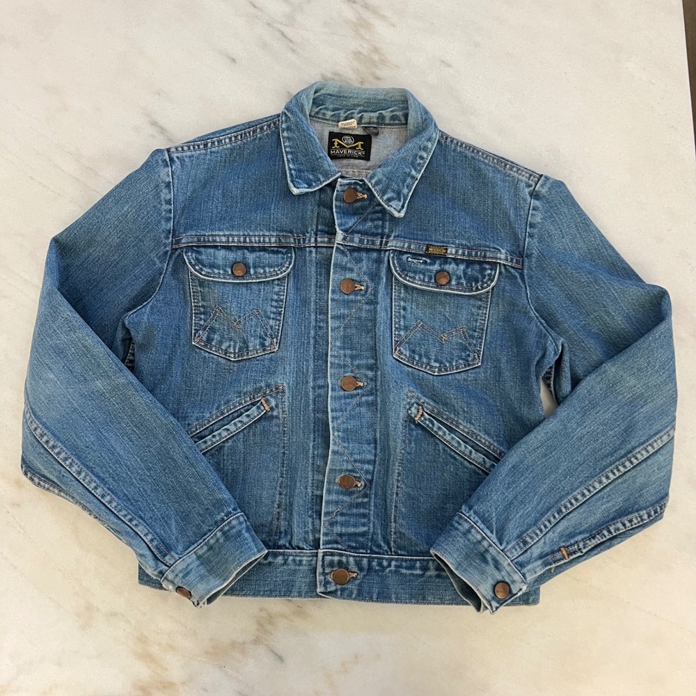 Vintage Maverick Blue Bell Denim Truckers Jean Jacket Womens Western Made in USA